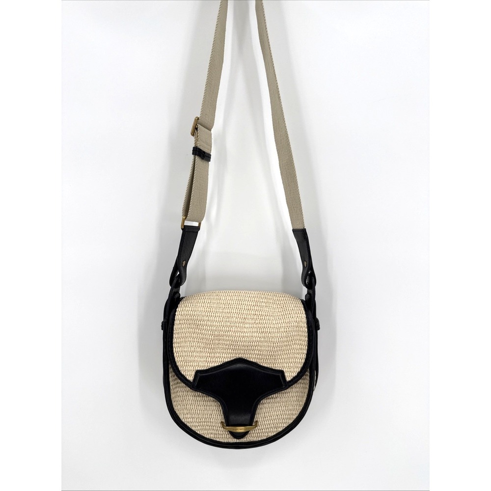 Isabel Marant Womens Porte Epaule Botsy Raffia Leather Crossbody Handbag Classic